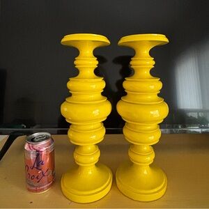 Yellow Decorative Candle Holders